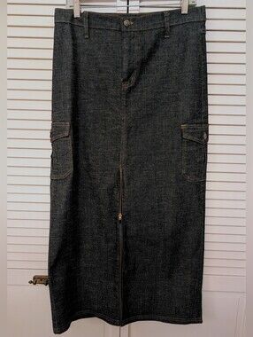 Vintage Cowgirl Denim Midi Skirt. Made In USA - NAVI Brand. Sz L